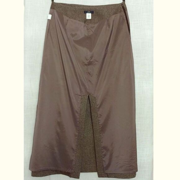J.Crew Brown Tweed Ankle Length Wool Blend Maxi Pencil Skirt Womens 8 Medium EUC - Picture 6 of 10